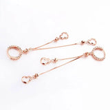 Purple Plated 14K Rose Gourd Tassel Earrings for Women