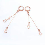Purple Plated 14K Rose Gourd Tassel Earrings for Women