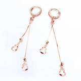 Purple Plated 14K Rose Gourd Tassel Earrings for Women