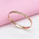 14K Rose Gold Gypsophila Stacked Rings Set for Women