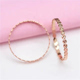 14K Rose Gold Gypsophila Stacked Rings Set for Women