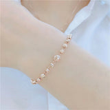 14K Rose Gold Beads Bracelet for Women Classic Glamour Jewelry Gift