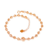 14K Rose Gold Beads Bracelet for Women Classic Glamour Jewelry Gift