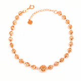 14K Rose Gold Beads Bracelet for Women Classic Glamour Jewelry Gift