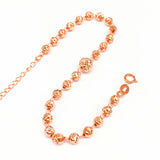 14K Rose Gold Beads Bracelet for Women Classic Glamour Jewelry Gift