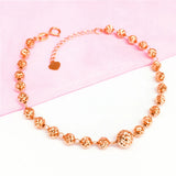 14K Rose Gold Beads Bracelet for Women Classic Glamour Jewelry Gift