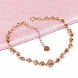 14K Rose Gold Beads Bracelet for Women Classic Glamour Jewelry Gift