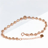 14K Rose Gold Beads Bracelet for Women Classic Glamour Jewelry Gift