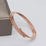 Rose Gold Beads Bracelet with Multilayer String for Women