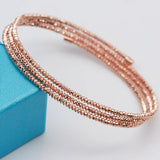 Rose Gold Beads Bracelet with Multilayer String for Women