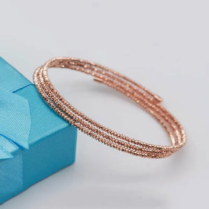 Rose Gold Beads Bracelet with Multilayer String for Women