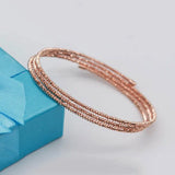 Rose Gold Beads Bracelet with Multilayer String for Women