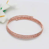 Rose Gold Beads Bracelet with Multilayer String for Women