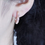 Purple 14K Rose Short Tassel Earrings Women Glamour Party Wedding Jewelry
