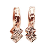 14K Rose Gold Square Fringe Earrings for Women