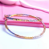 14K Rose Tricolor Bracelet For Women Light Engagement Jewelry
