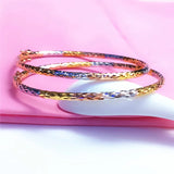 14K Rose Tricolor Bracelet For Women Light Engagement Jewelry