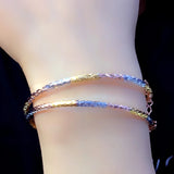 14K Rose Tricolor Bracelet For Women Light Engagement Jewelry