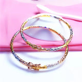 14K Rose Tricolor Bracelet For Women Light Engagement Jewelry