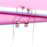 14K Rose Bead Earrings for Women - Party Wedding Jewelry Gift