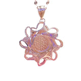 14K Rose Sunflower Pendant Choker Necklace Charm Jewelry