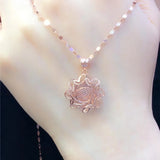 14K Rose Sunflower Pendant Choker Necklace Charm Jewelry