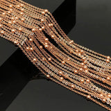 Purple 14K Rose Three Layer Chain Beads Bracelets for Women