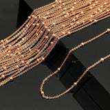 Purple 14K Rose Three Layer Chain Beads Bracelets for Women