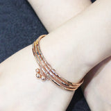 14K Rose Three Layer Ball Pendant Bracelet for Women