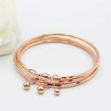 14K Rose Three Layer Ball Pendant Bracelet for Women
