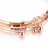 14K Rose Three Layer Ball Pendant Bracelet for Women