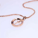 Rose Vintage Crystal Pendant Necklace for Women Classic Jewelry