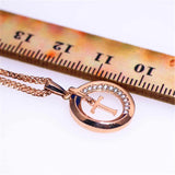 Rose Vintage Crystal Pendant Necklace for Women Classic Jewelry