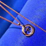 Rose Vintage Crystal Pendant Necklace for Women Classic Jewelry