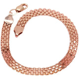 Purple Plated 14K Rose Wide Lace Chains Bracelets For Women