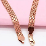 Purple Plated 14K Rose Wide Lace Chains Bracelets For Women