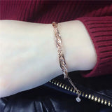 Purple Plated 14K Rose Geometry Bracelet for Women