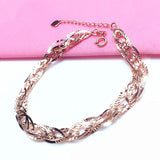 Sparkling Geometry Bracelet 14K Rose Gold Plated Purple Women's Jewelry