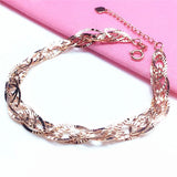 Purple 14K Rose Geometry Bracelet for Women