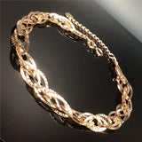 14K Rose Gold Sparkling Geometry Bracelet for Women