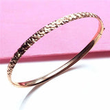 Sparkling 14k Rose Geometric Bracelet for Women