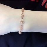 14k Rose Hollow Out Round Beads Bracelets for Women Charm Jewelry