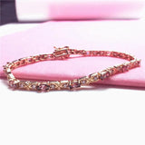14k Rose Gold Plated Ruby Geometric Bracelet for Women