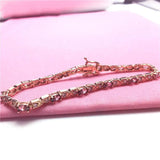 14k Rose Gold Plated Ruby Geometric Bracelet for Women