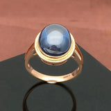 Adjustable 14k Rose Gold Plated Purple Pearl Oval Ring for Women