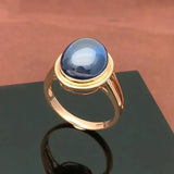 Unique 14k Rose Gold Inlaid Pearl Oval Ring for Women