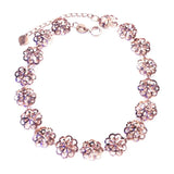 14k Rose Gold Plated Purple Sunflower Bracelet for Women