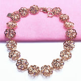 14k Rose Gold Plated Purple Sunflower Bracelet for Women