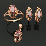 Purple Ruby Necklace in 14K Rose Plated - Sweet Glamour Jewelry Set