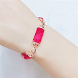 Purple Ruby Bracelet for Women 14k Rose Plated Jewelry